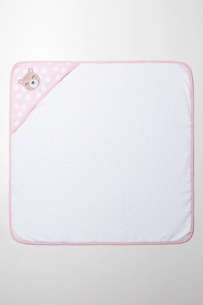 Polka Dot Bear Capuchon Handdoek Roze