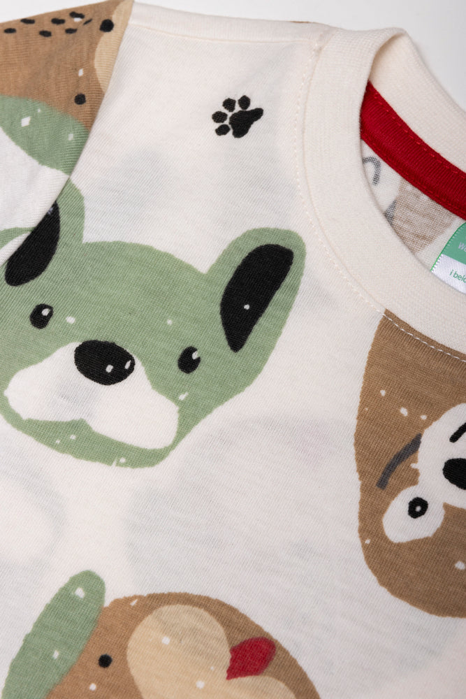 2-pack puppy T-shirts wit en rood