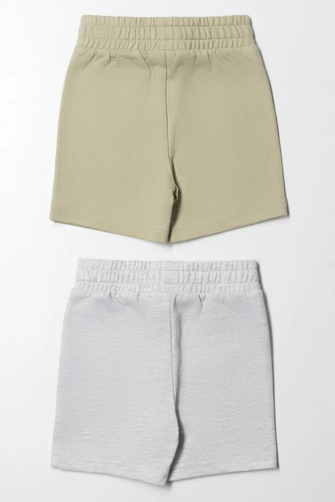 2 Pack Shorts Grey And Light Green