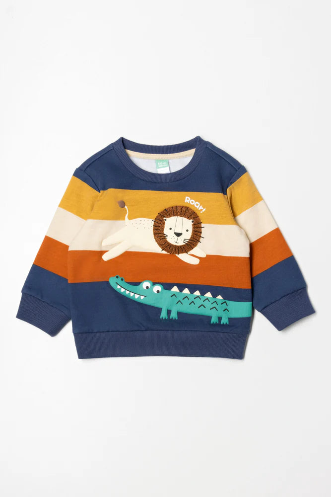 Animals Crew Neck Tracktop Blauw En Geel