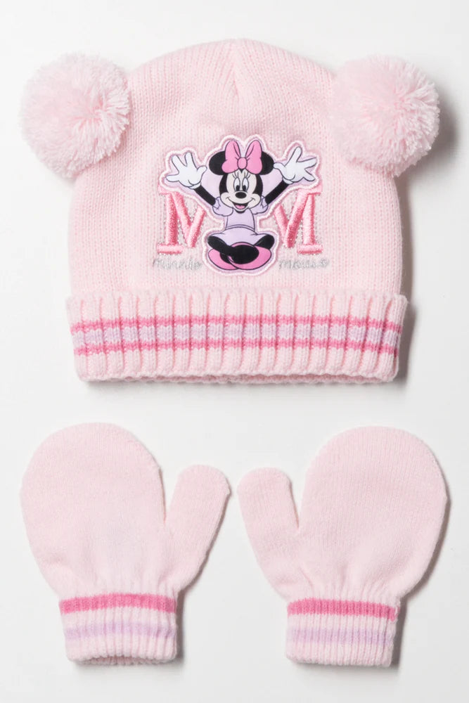 Zestaw czapek Myszki Minnie w kolorze różowym