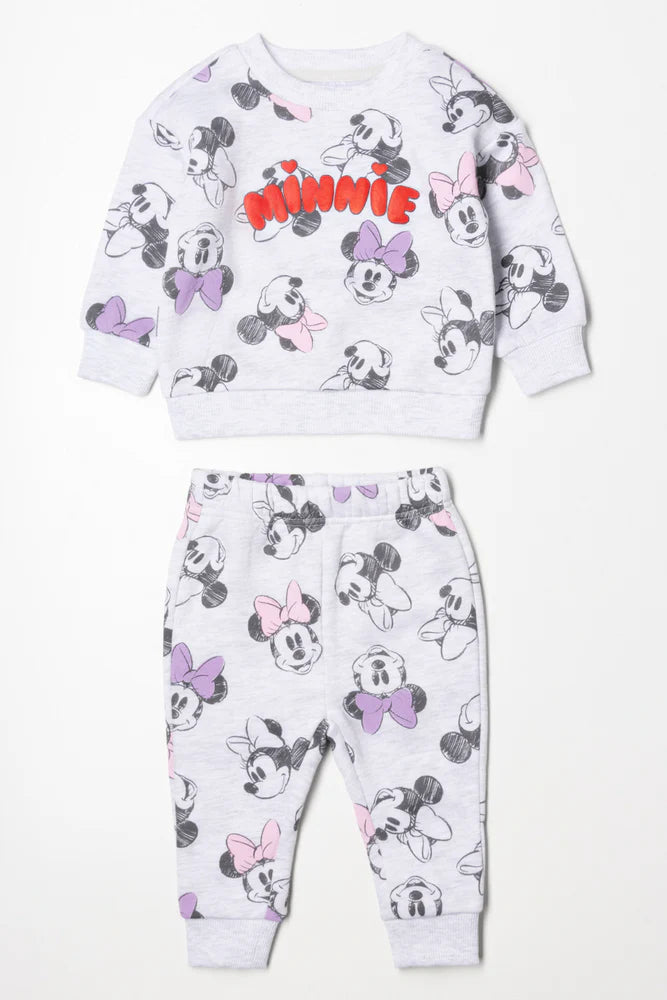 Minnie Mouse Tracksuit White And Grey