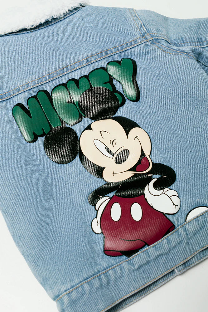 Mickey Mouse Denim Truckerjack Blauw