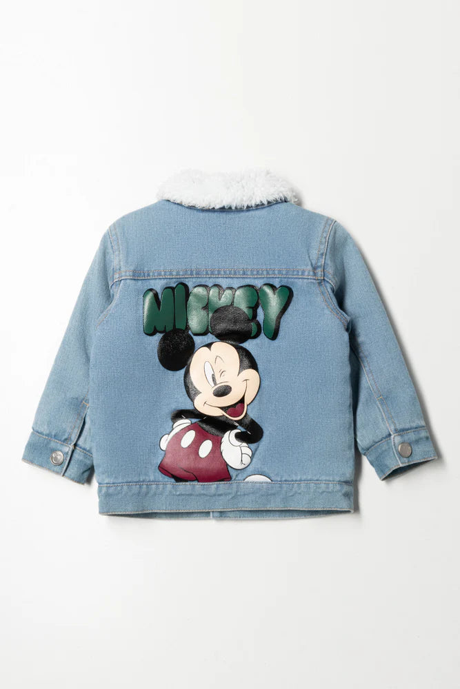 Mickey Mouse Denim Truckerjack Blauw