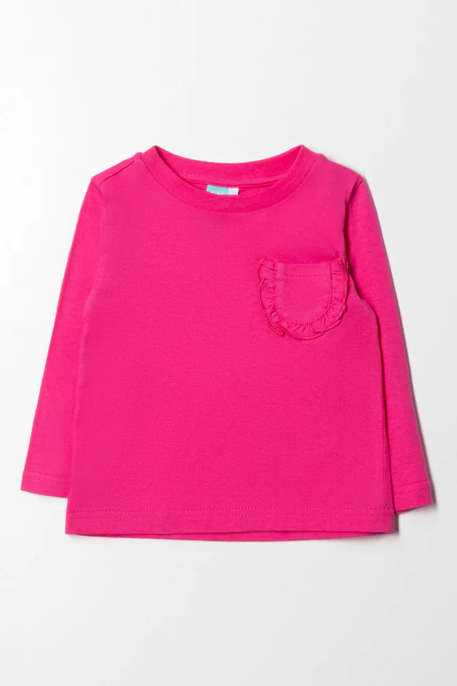 T-shirt met lange mouwen, roze