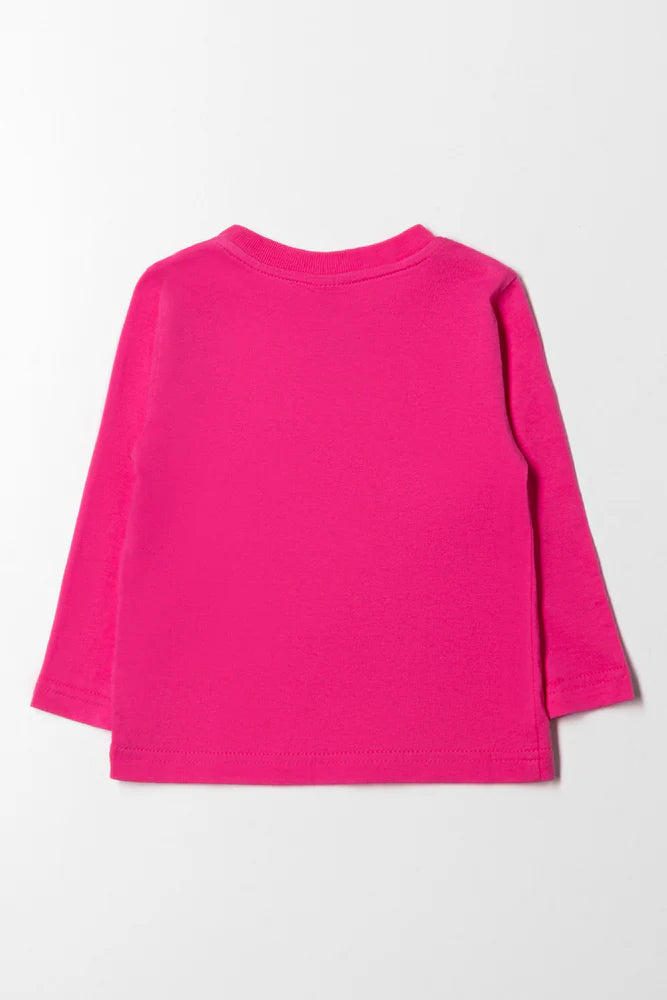 T-shirt met lange mouwen, roze