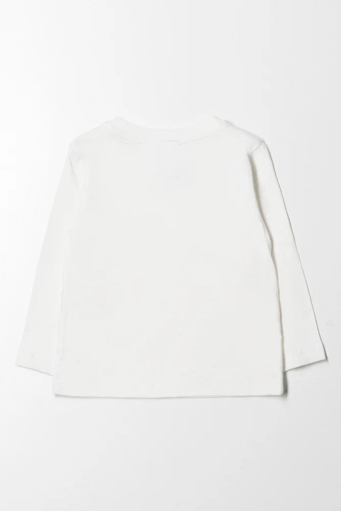 T-shirt met lange mouwen, wit