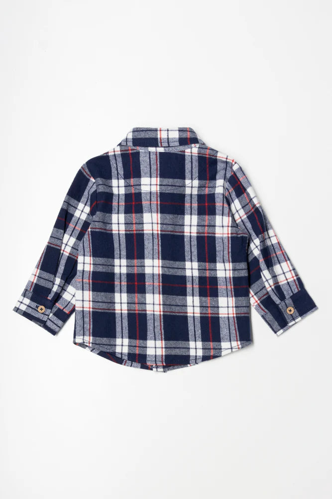 Koszula flanelowa w kolorze granatowo-czerwonym