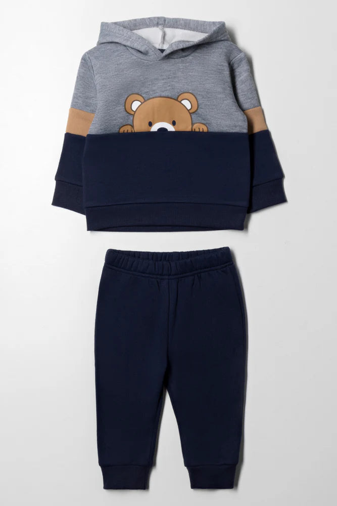 Hoodie Bear Trainingspak Marineblauw
