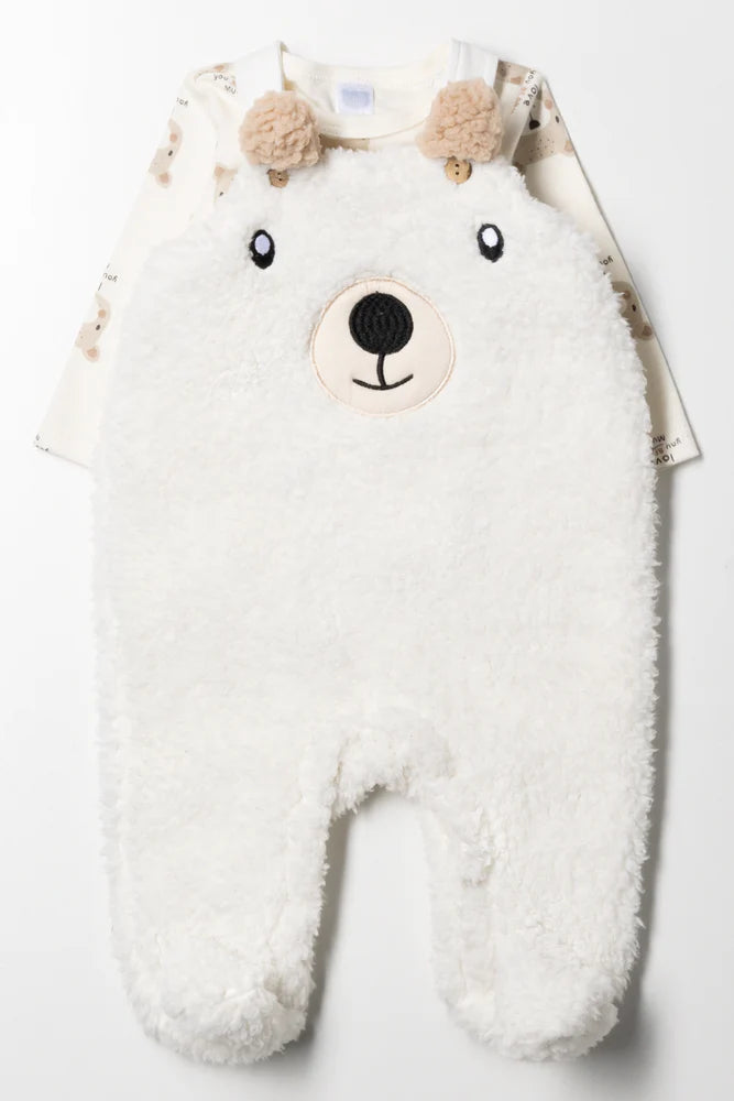 Sherpa Dungaree Set Natuurlijk