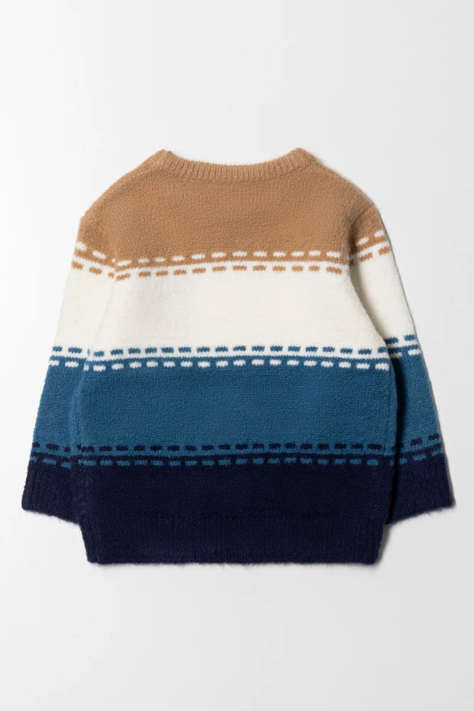 Ronde hals trui marineblauw