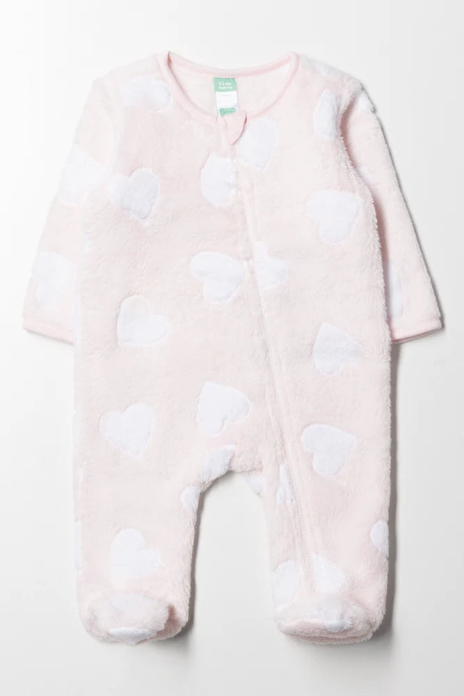 Babypakje met hartjesprint, roze