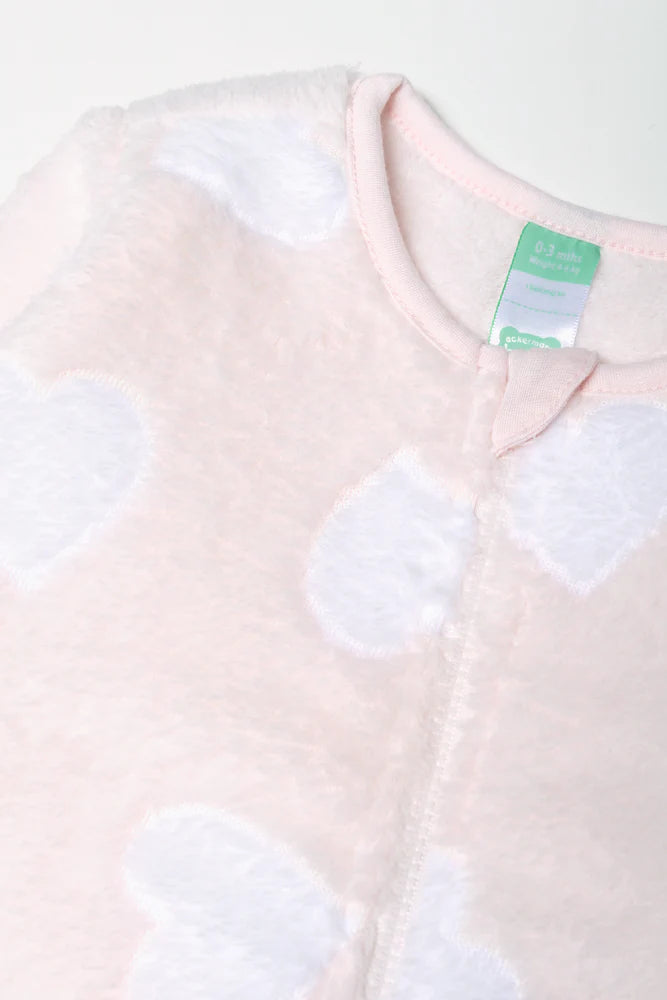 Babypakje met hartjesprint, roze