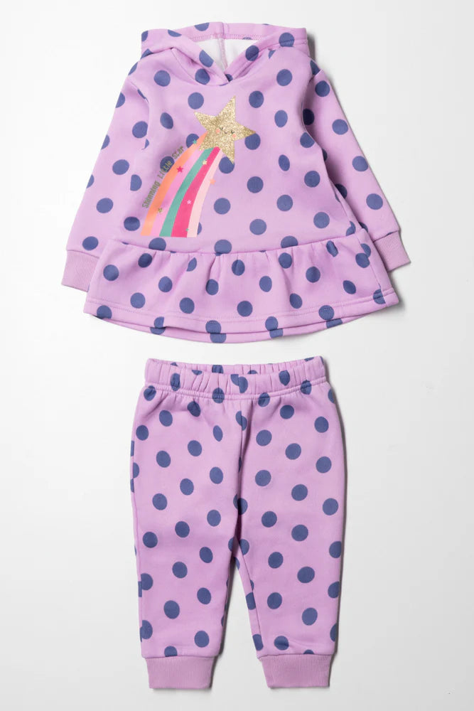 Hooded Peplum Tracksuit Purple