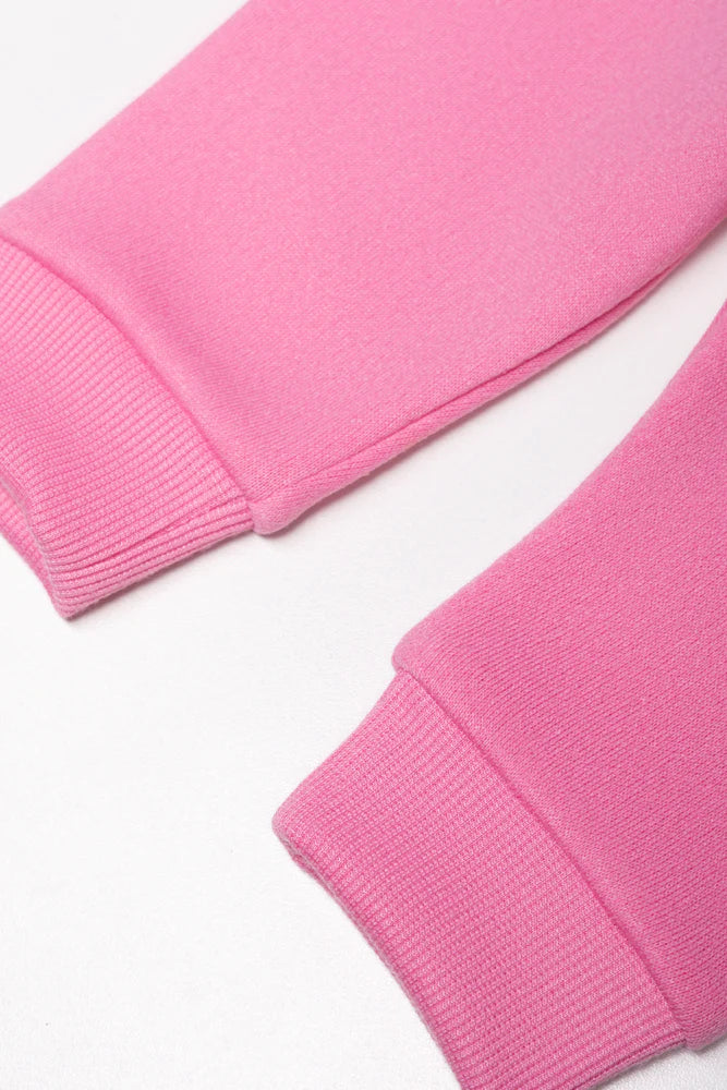 Hooded Peplum Tracksuit Pink