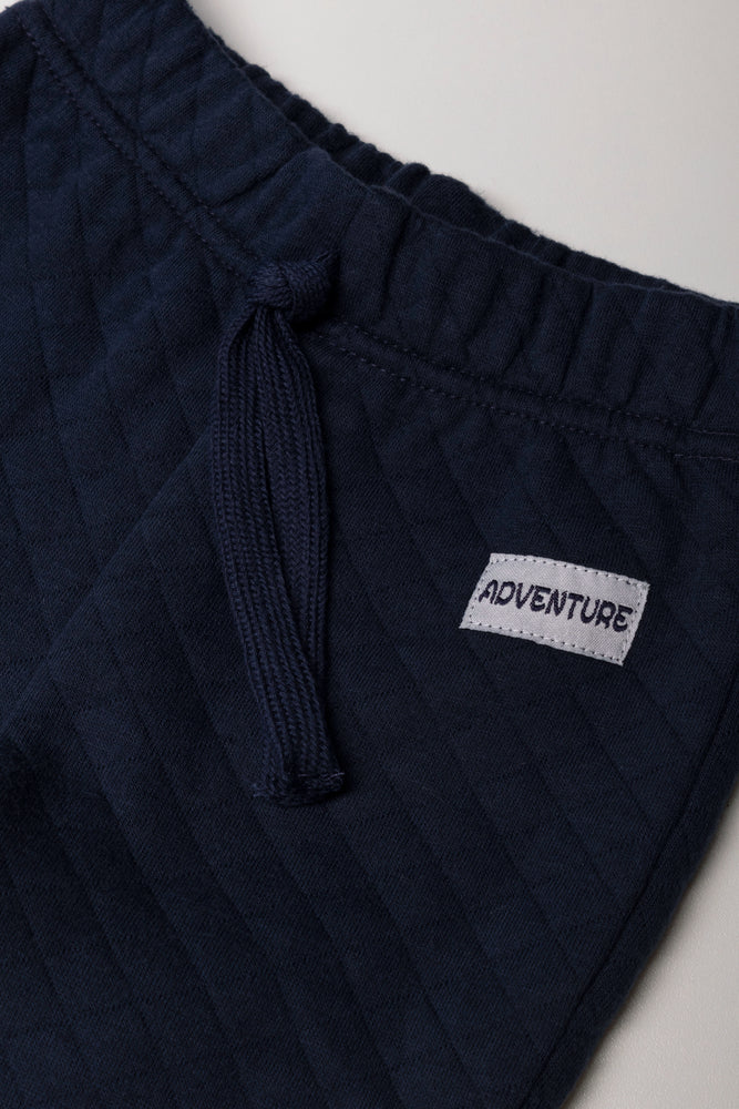 Quilted Hooded Tracksuit Navy
