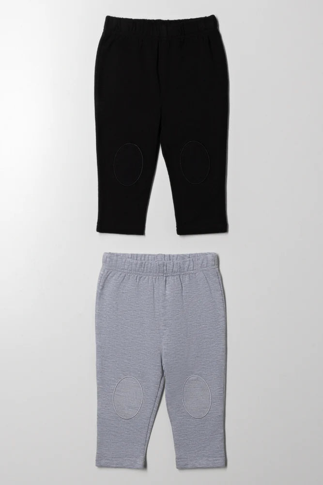 2-pack leggings zwart en grijs