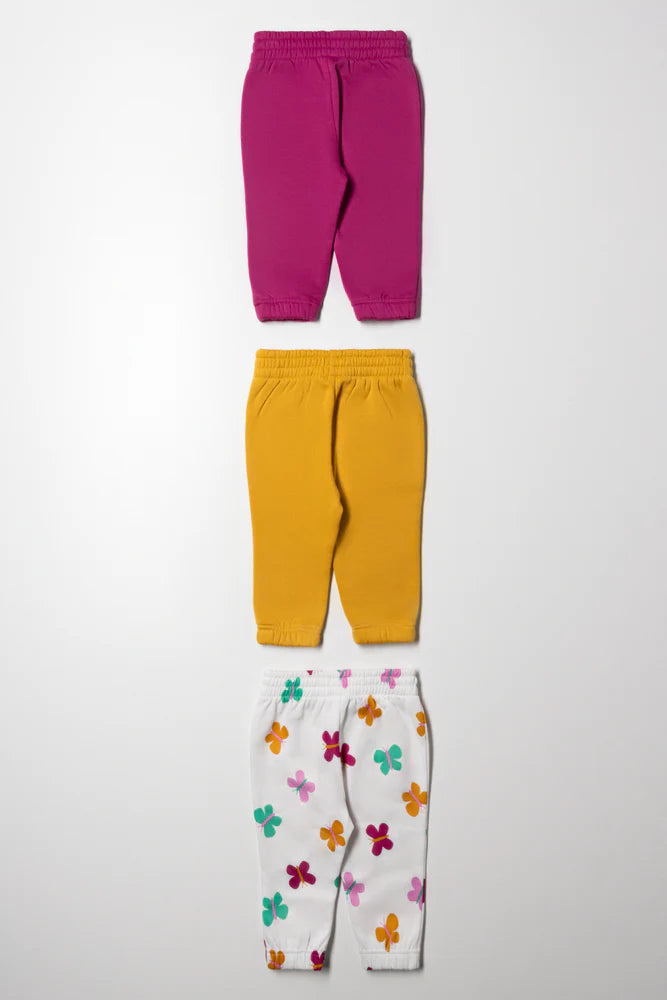 3 Pack Trackpants Purple, White And Yellow