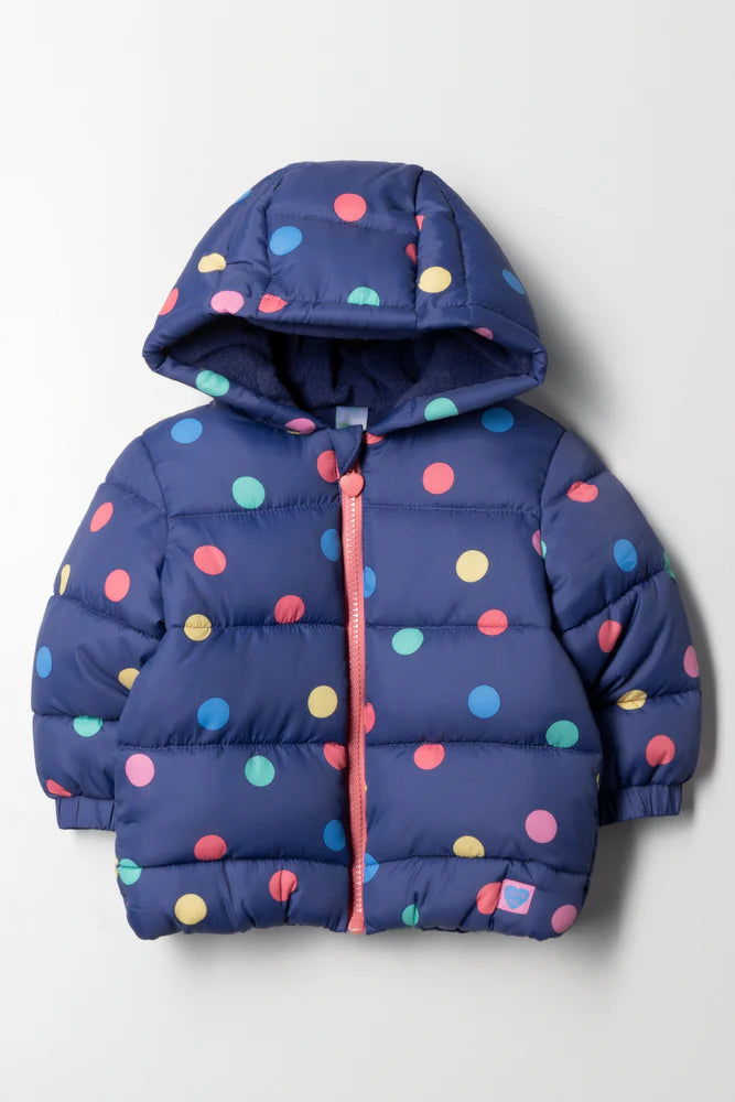 Spot Puffer Jacket Navy