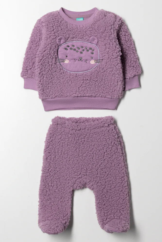 Cheetah Shaggy Set Paars