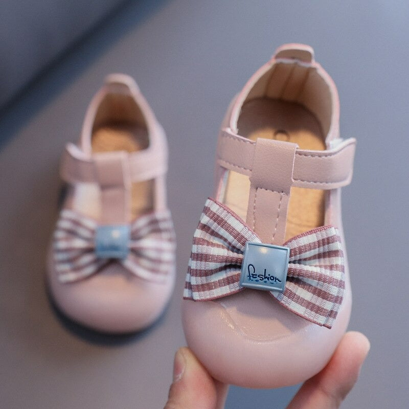 Meisjes prinses vlinderknoop leren sandalen