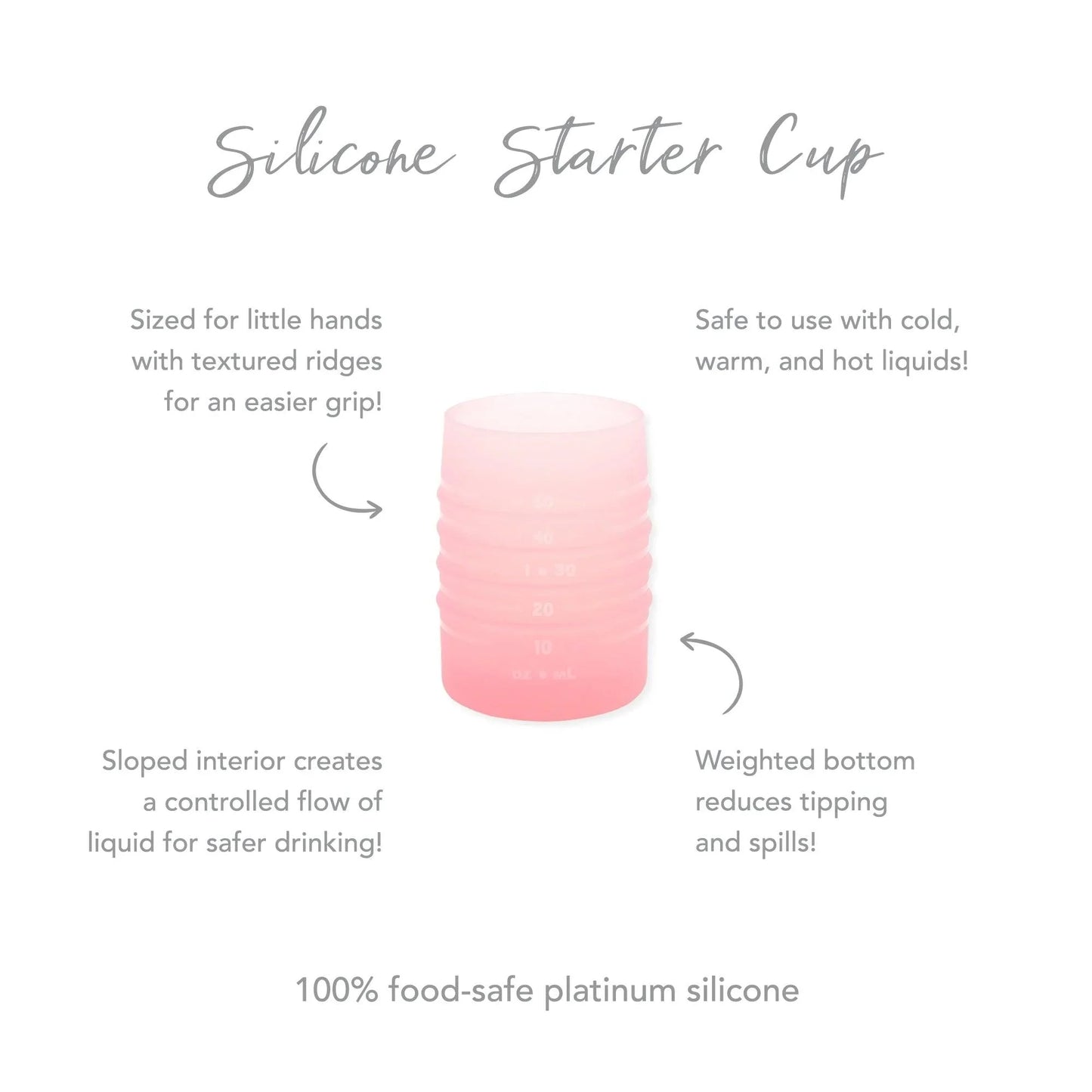 Siliconen startersbeker: roze