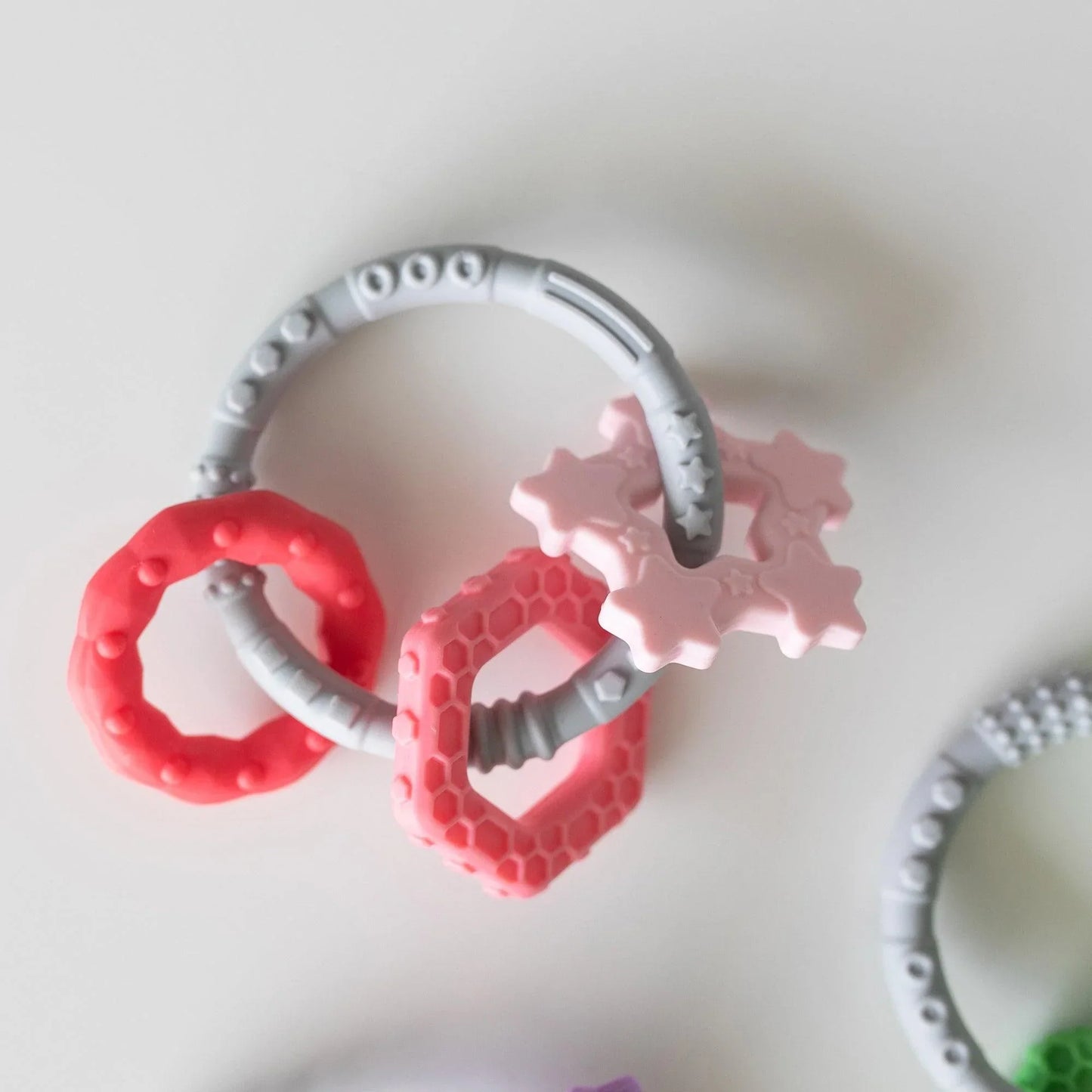 Siliconen bijtringetjes: roze