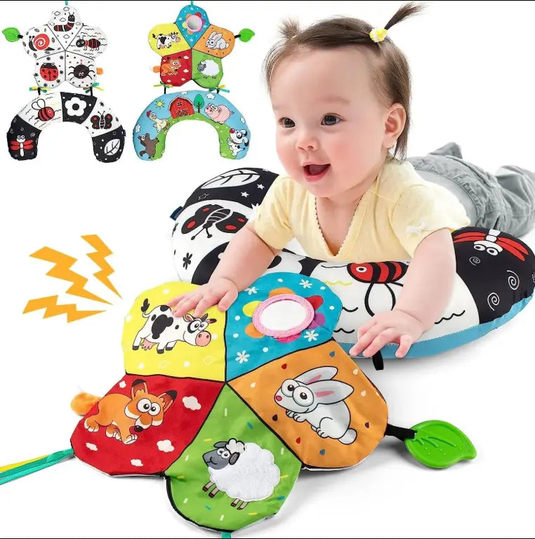 TummyTale Weiches Baby-Sinnesbuch mit Knisterseiten, Spiegel & Beißring-Ecken – Ab 0 Monaten+