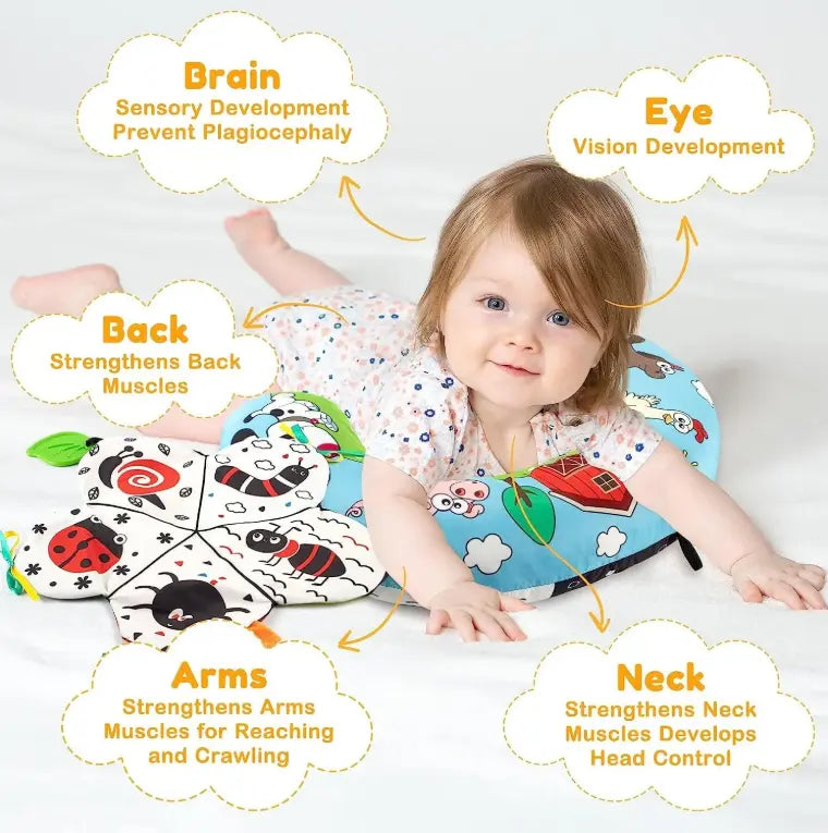 TummyTale Weiches Baby-Sinnesbuch mit Knisterseiten, Spiegel & Beißring-Ecken – Ab 0 Monaten+