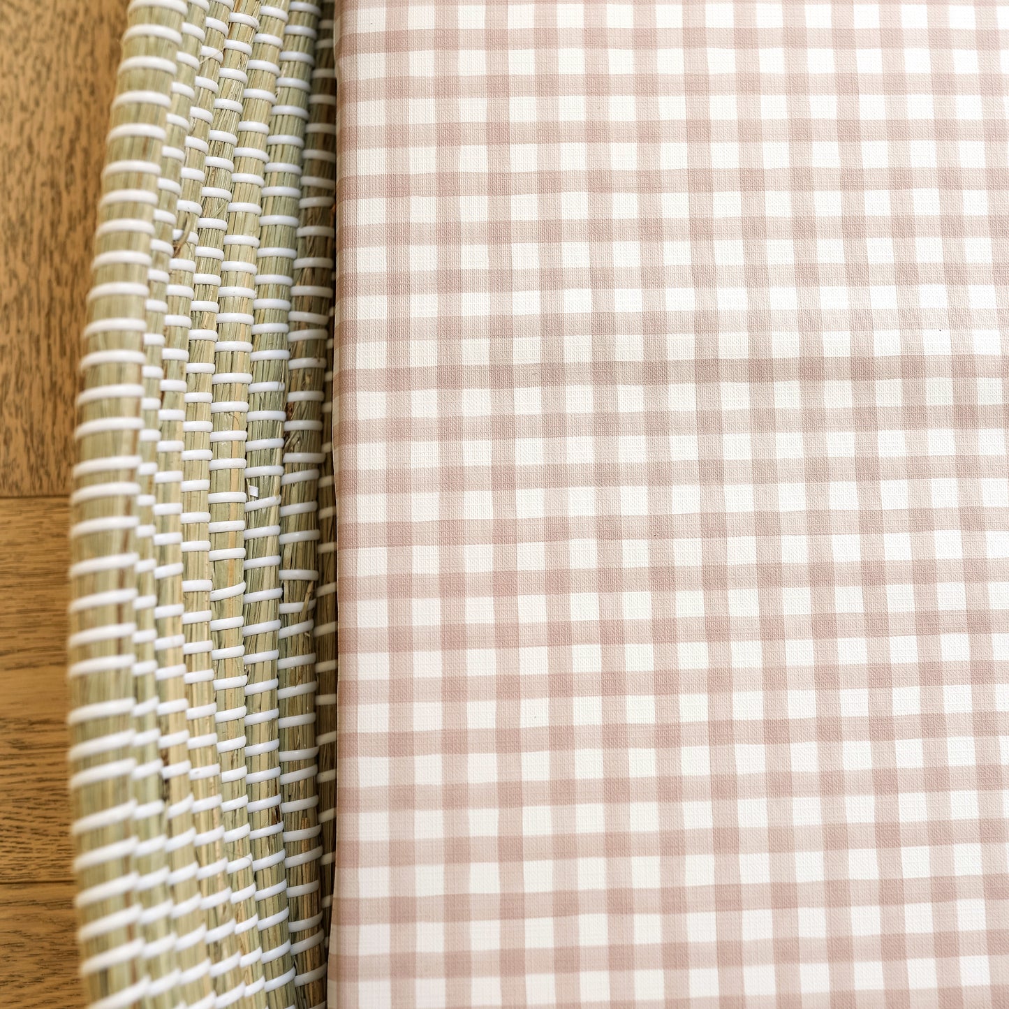 Basket Changing Mat - Blush Gingham