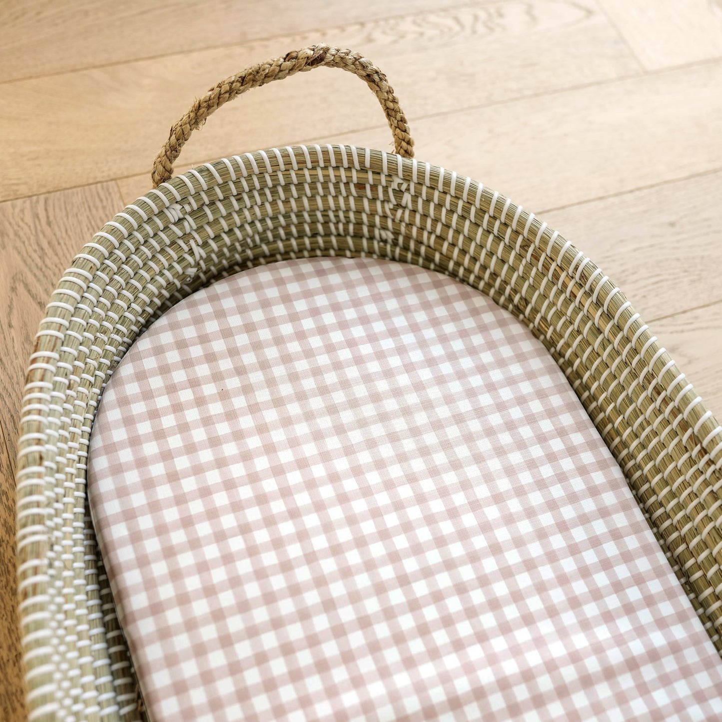Basket Changing Mat - Blush Gingham