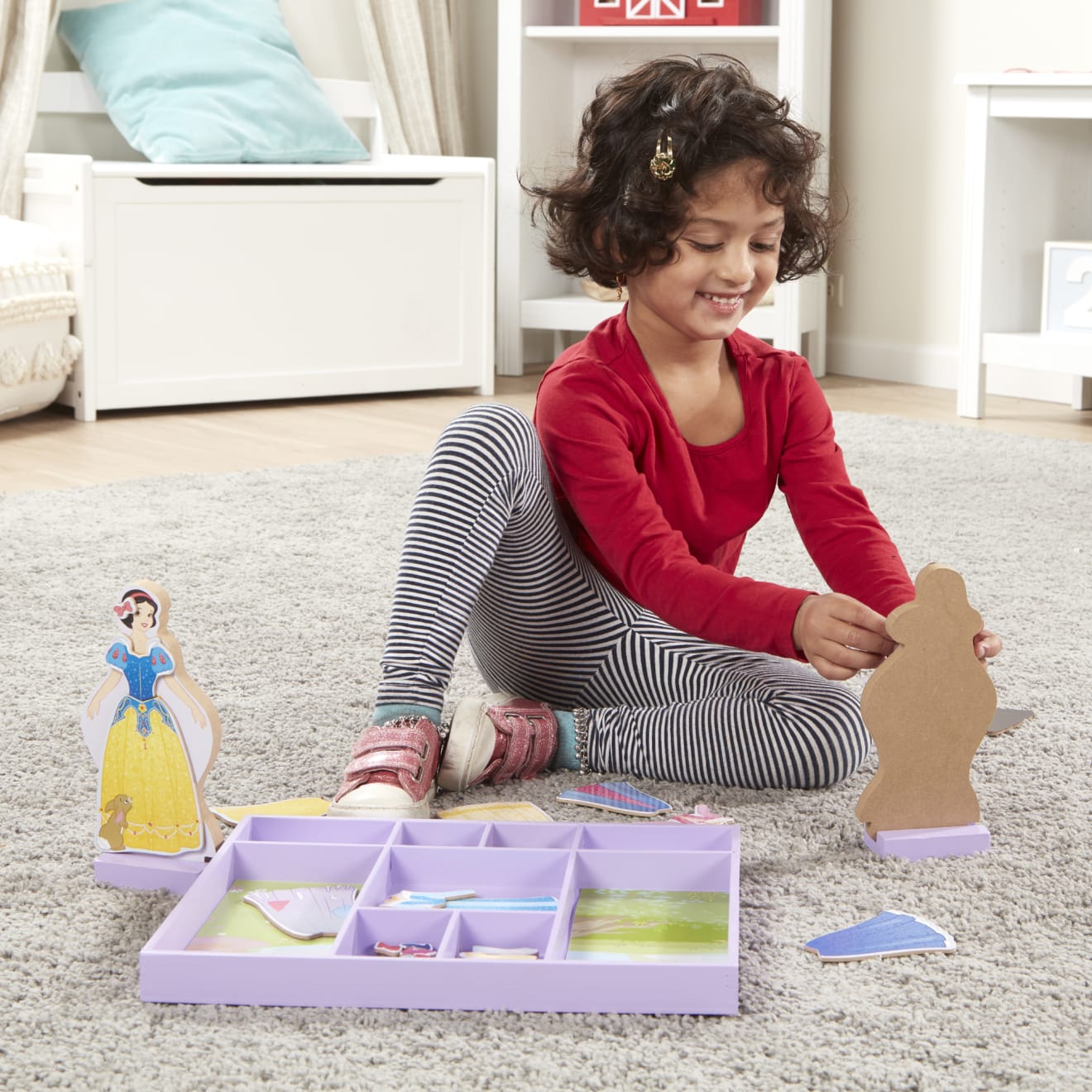 Belle en Sneeuwwitje Houten Magnetische Aankleedpop