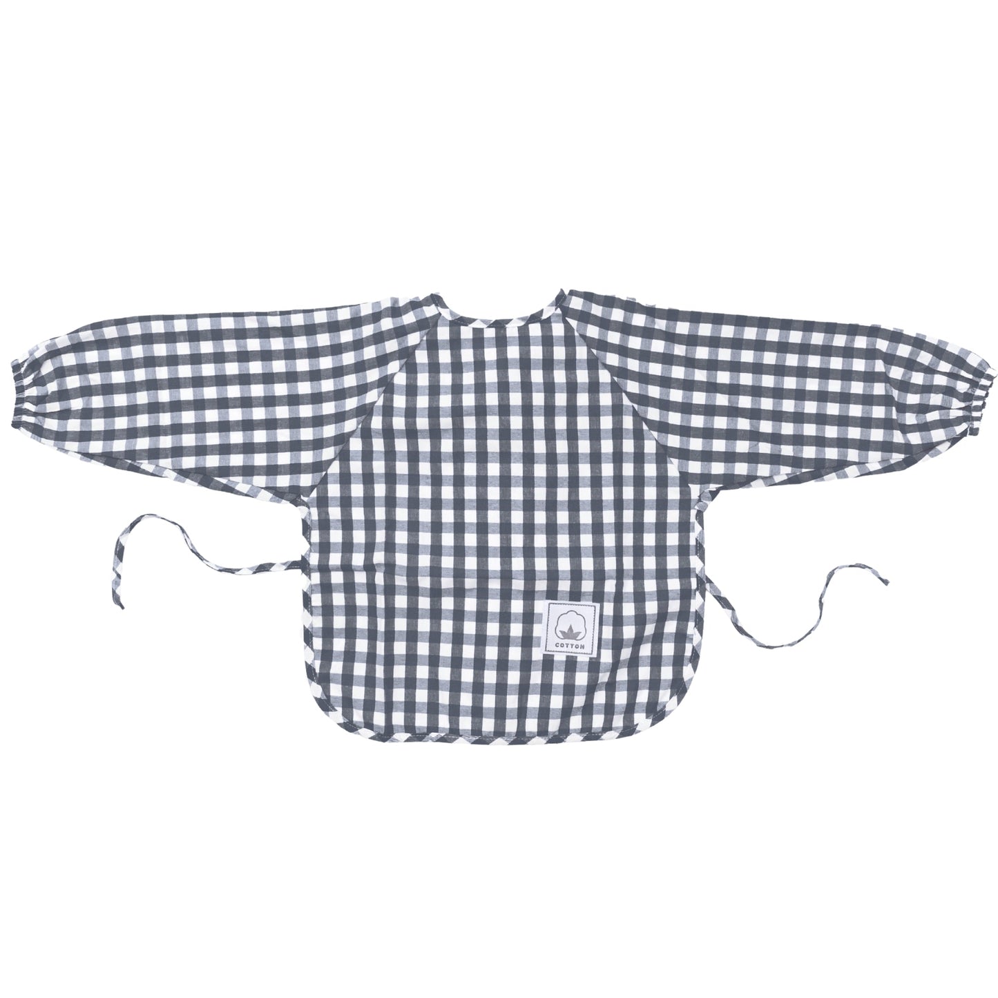 Klassieke baby-overall met lange mouwen en ruitjesmotief in marineblauw