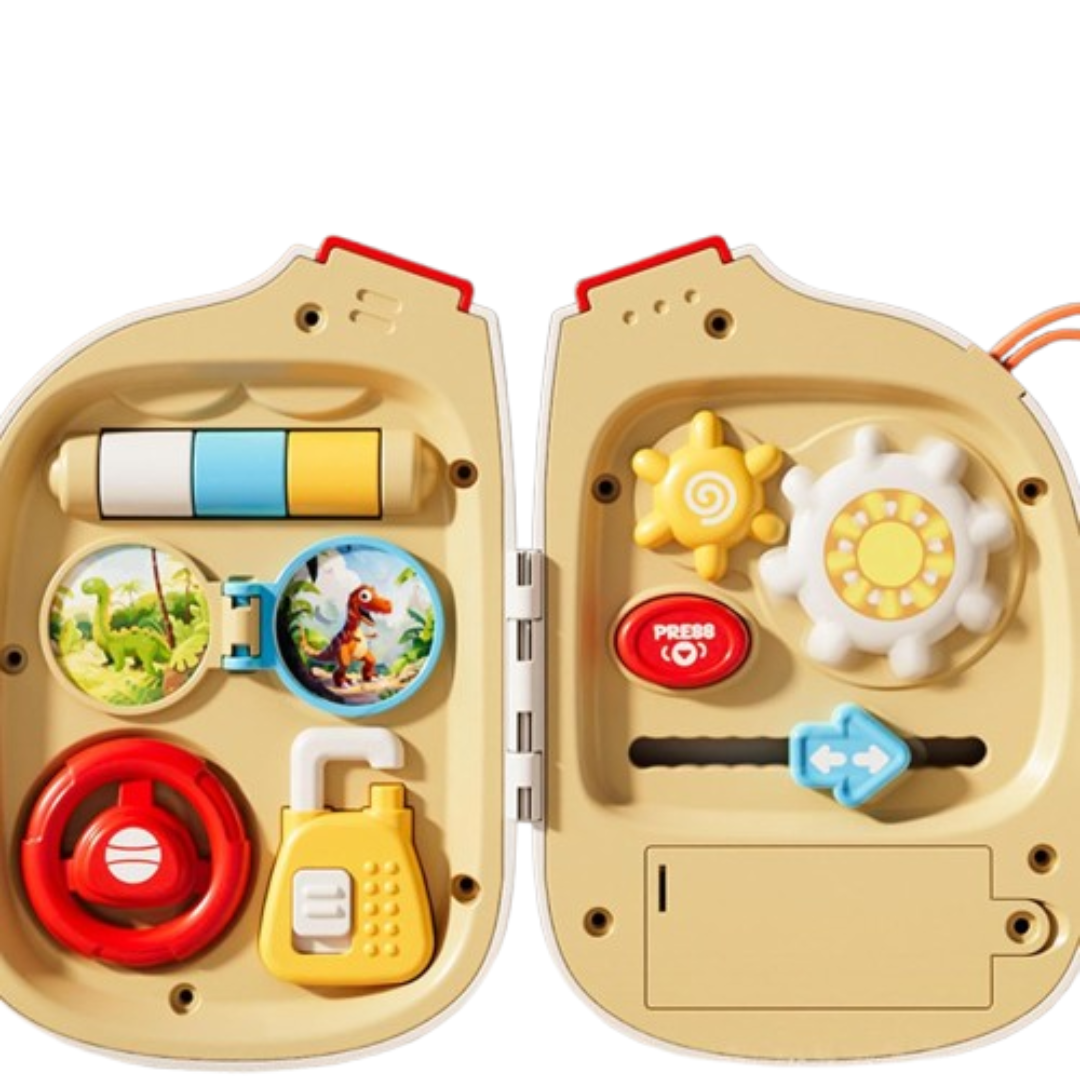 TouchTote - Tragbares Sensorisches Lernbrett für Babys ab 6 Monaten | Texturen, Klänge & Tastsinn