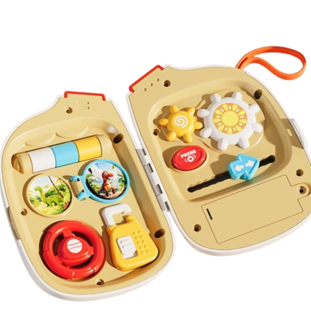 TouchTote - Tragbares Sensorisches Lernbrett für Babys ab 6 Monaten | Texturen, Klänge & Tastsinn