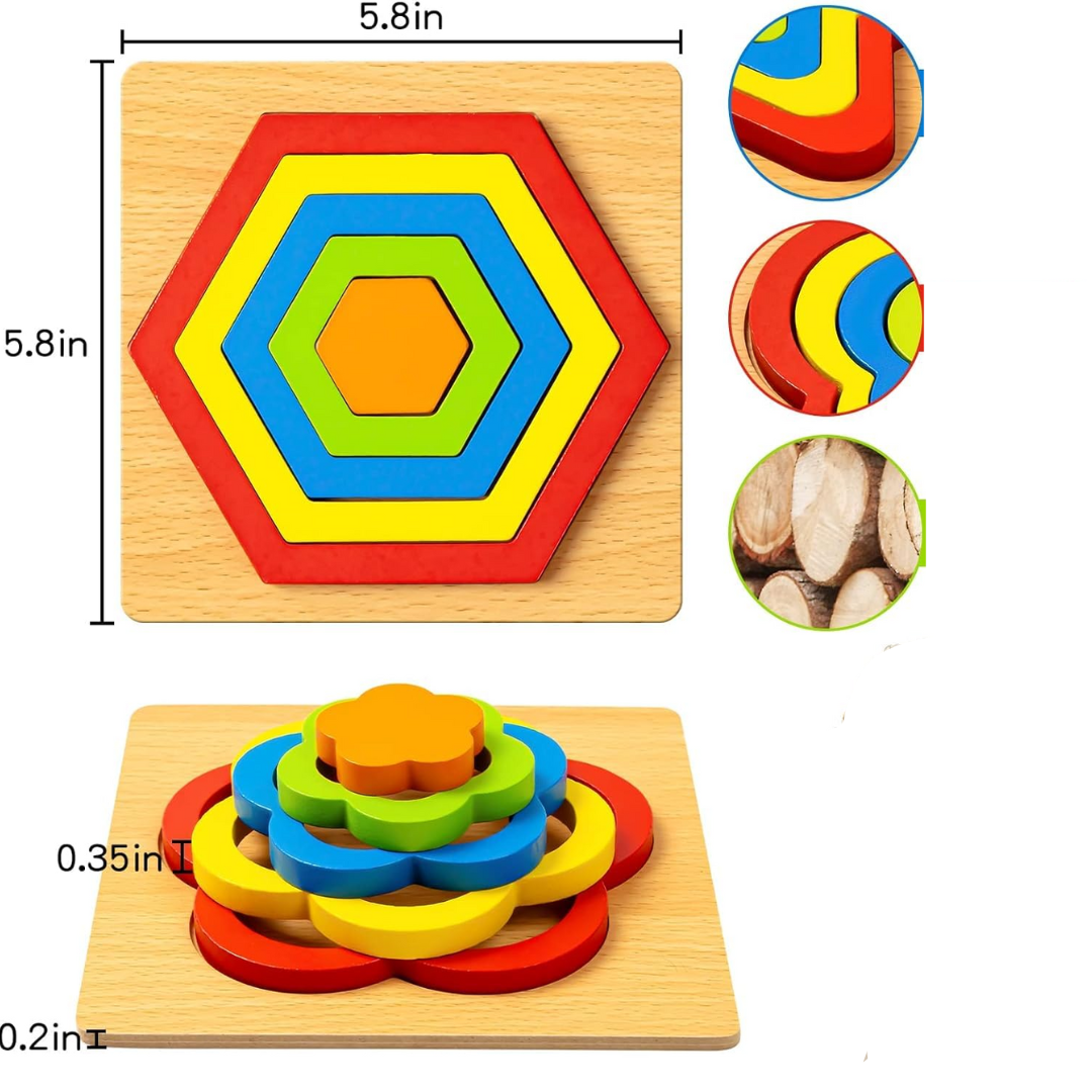 ShapeSort - Holz Montessori Puzzle-Spiel