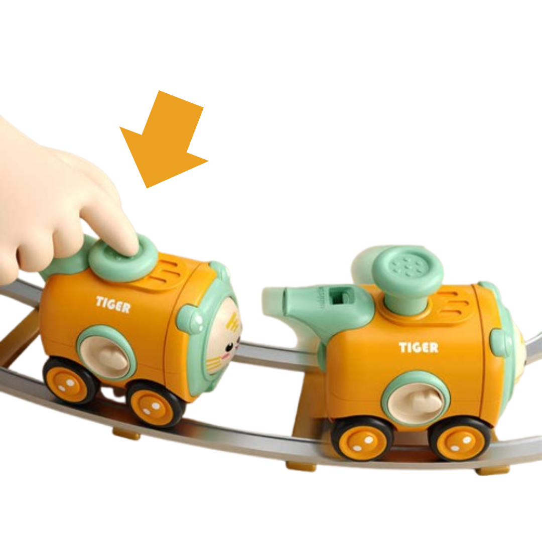 WhimsyWheels - Interaktives Tier-Zug-Spielzeug für Kinder ab 2 Jahren - Pfeifen, Wechseln & Erforschen