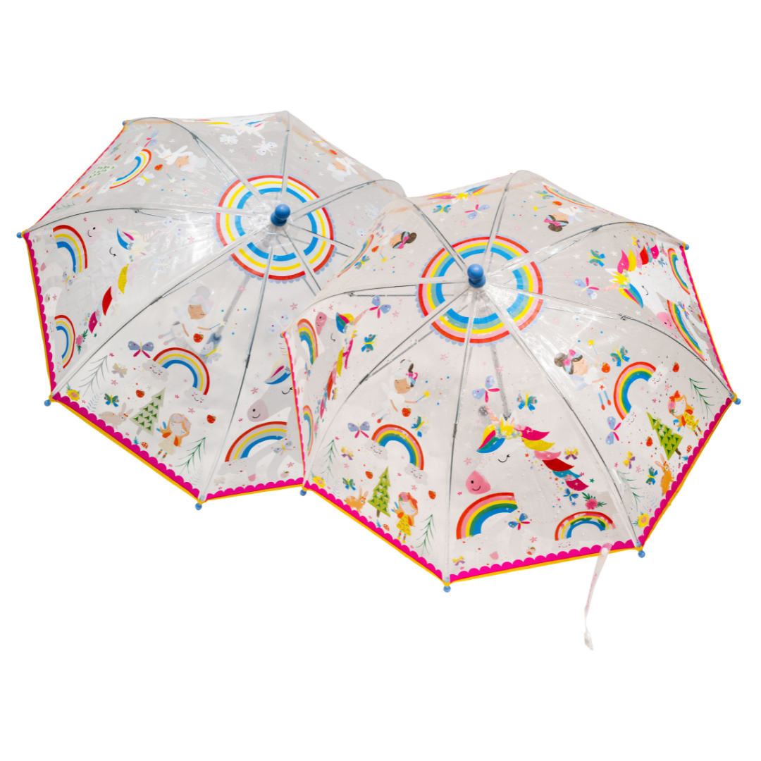 Przezroczysty parasol zmieniający kolor – Tęczowa Wróżka