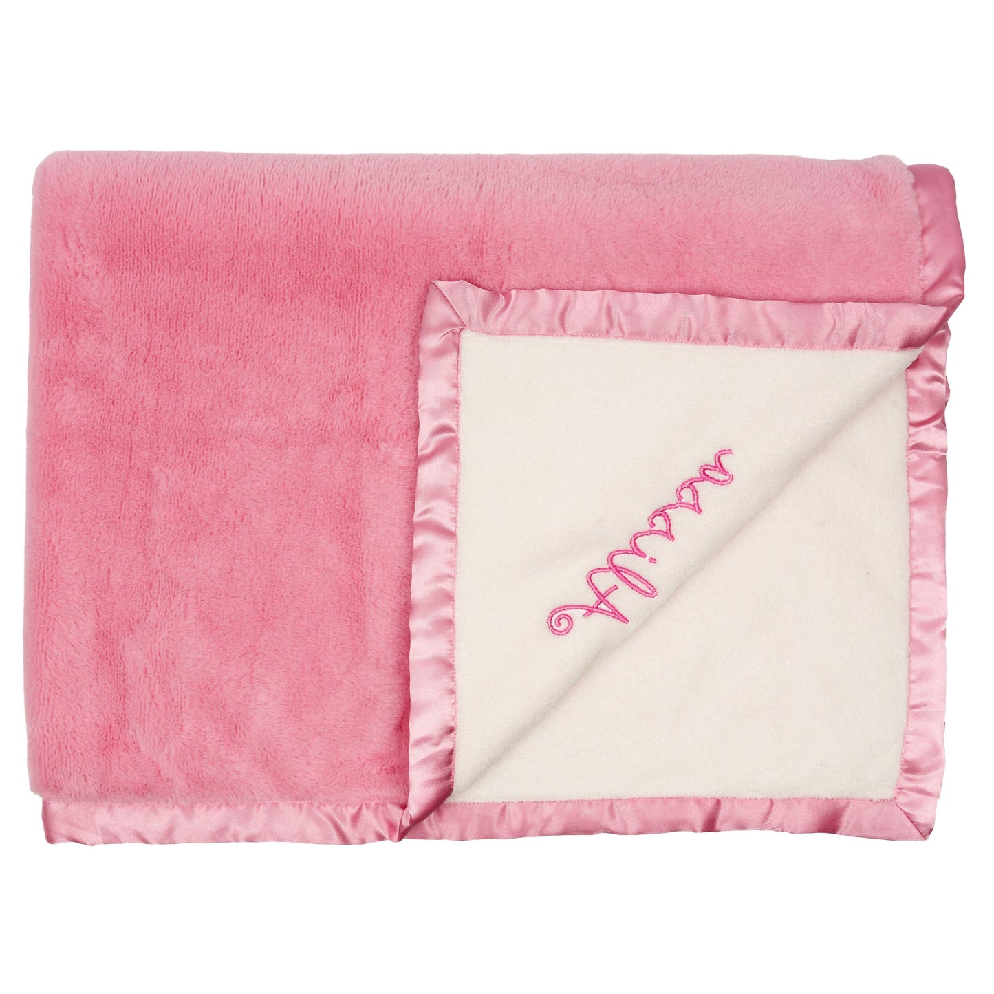 Embroidered Girls Light Pink Plush Blanket