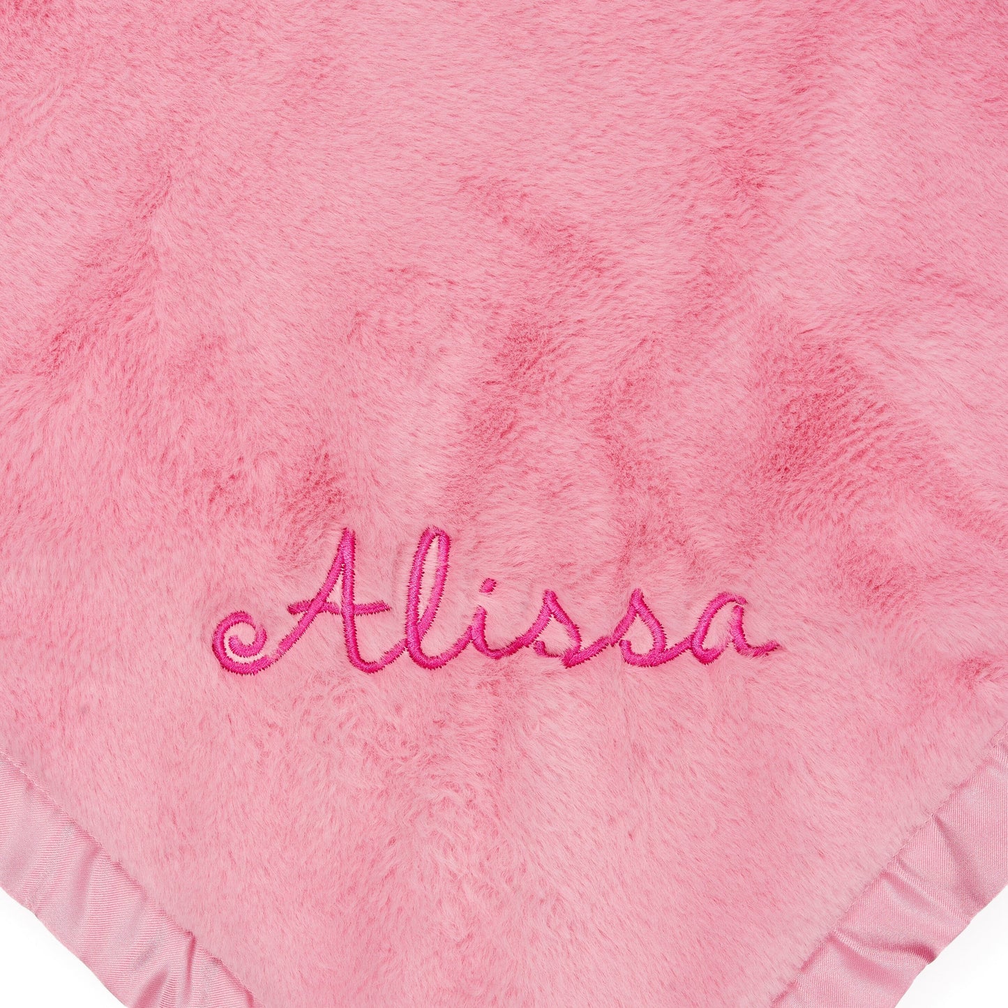 Embroidered Girls Light Pink Plush Blanket