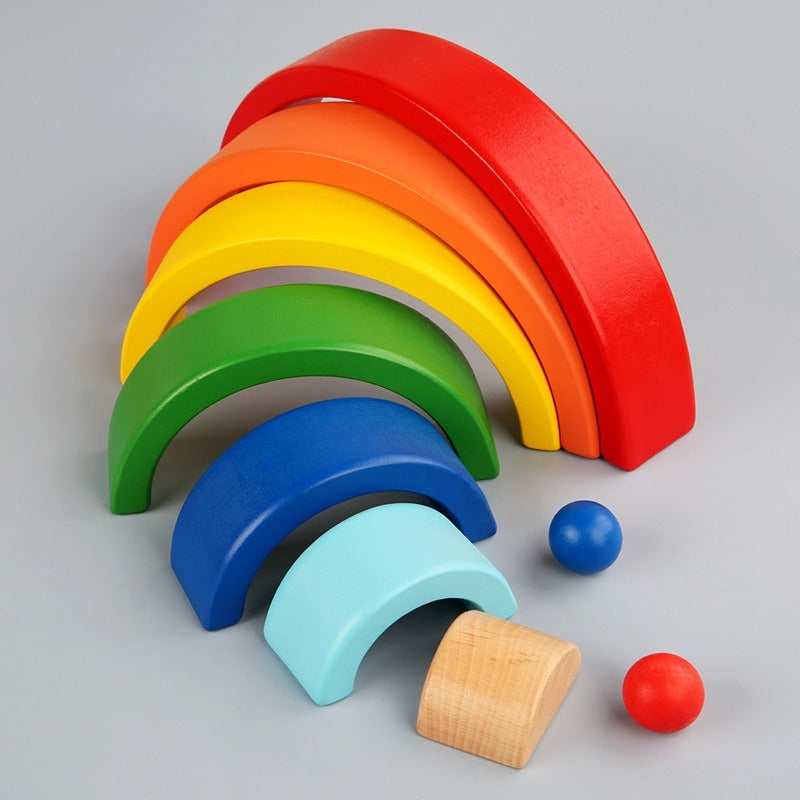 RainbowStack – Großer Holz-Regenbogen für Kinder ab 3 Jahren – Fördert kreatives Bauen