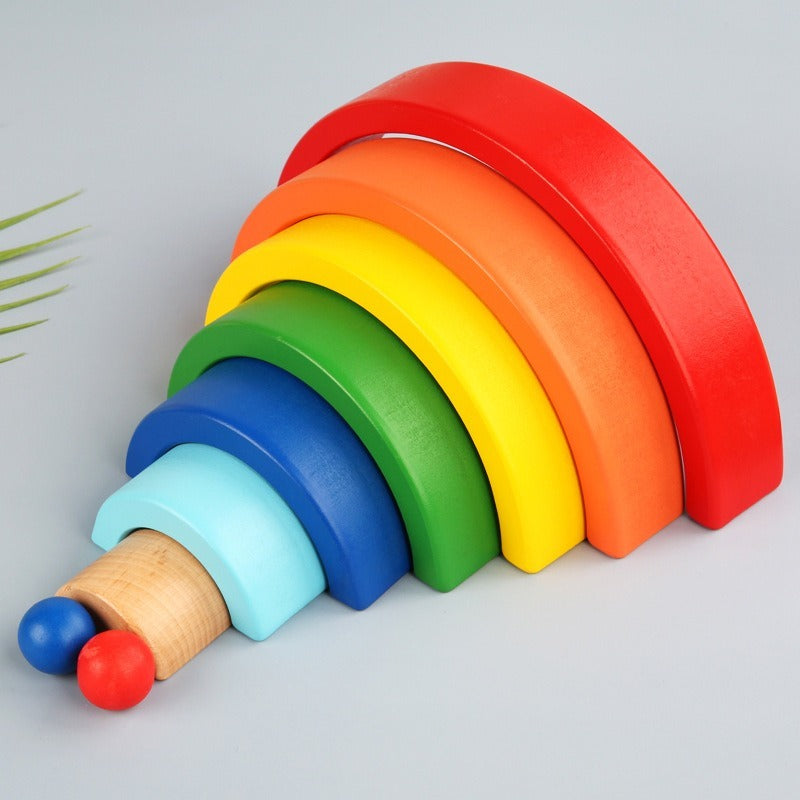 RainbowStack – Großer Holz-Regenbogen für Kinder ab 3 Jahren – Fördert kreatives Bauen