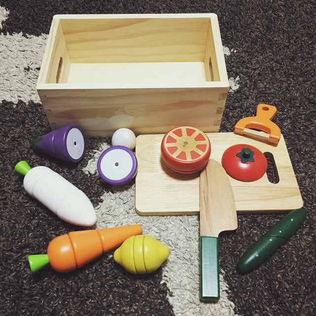 CuttiChop – Holzschneide-Gemüseset | Spielküche | Montessori | 2–6 Jahre