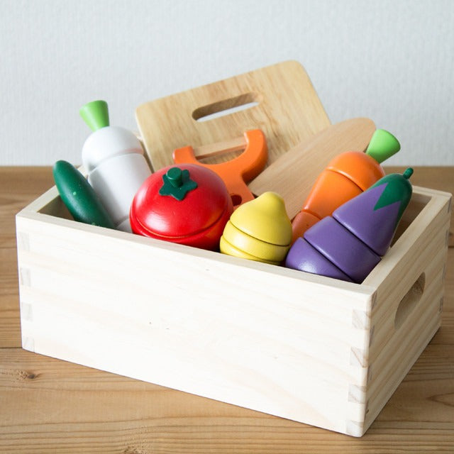 CuttiChop – Holzschneide-Gemüseset | Spielküche | Montessori | 2–6 Jahre