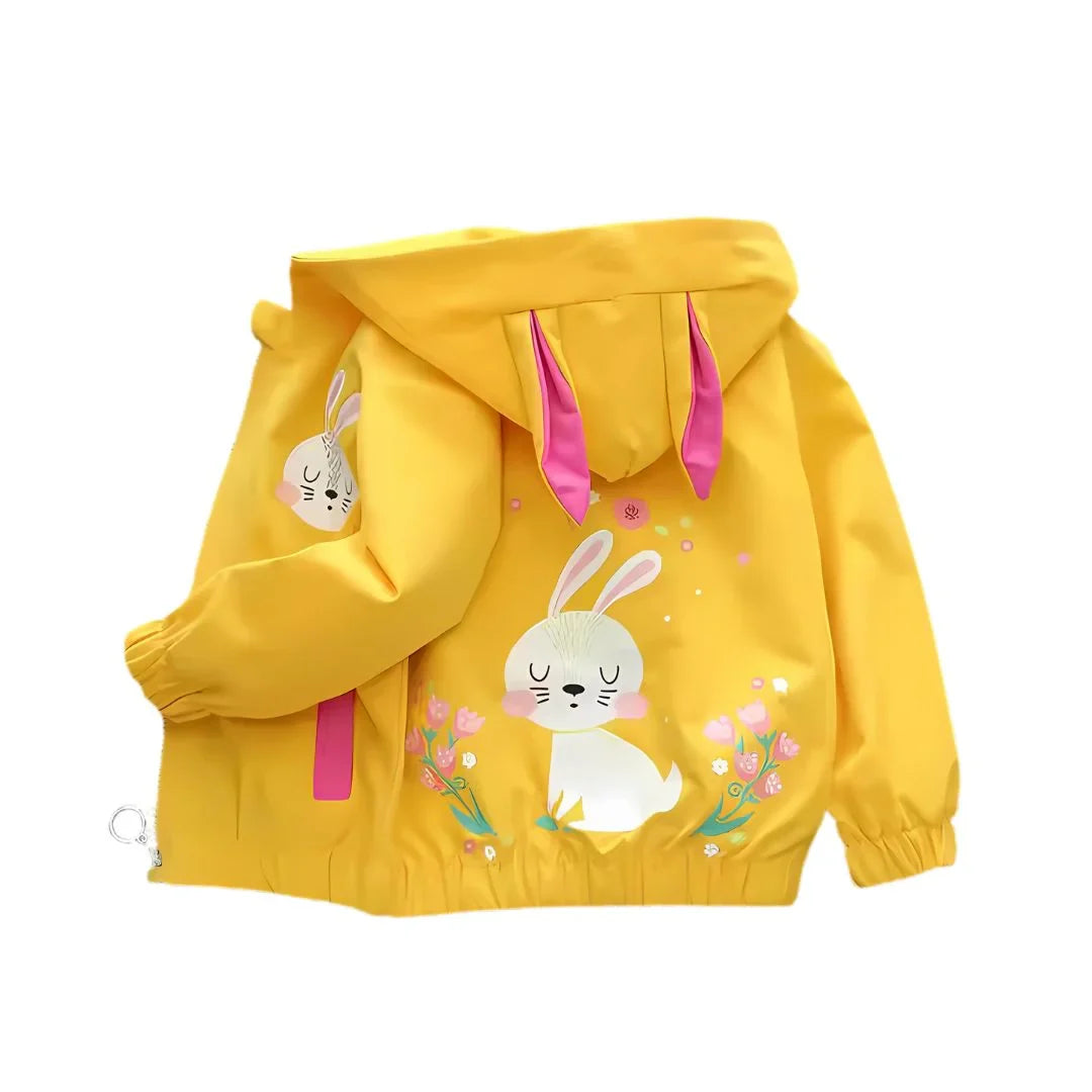 BunnyHood – Kuschelige Kinderjacke mit Niedlichen Ohren & Hasenmotiv – Winddicht & Leicht (4–6 Jahre)