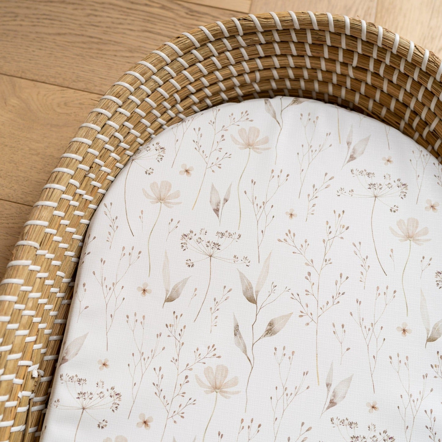 Basket Changing Mat - Natural Wildflowers