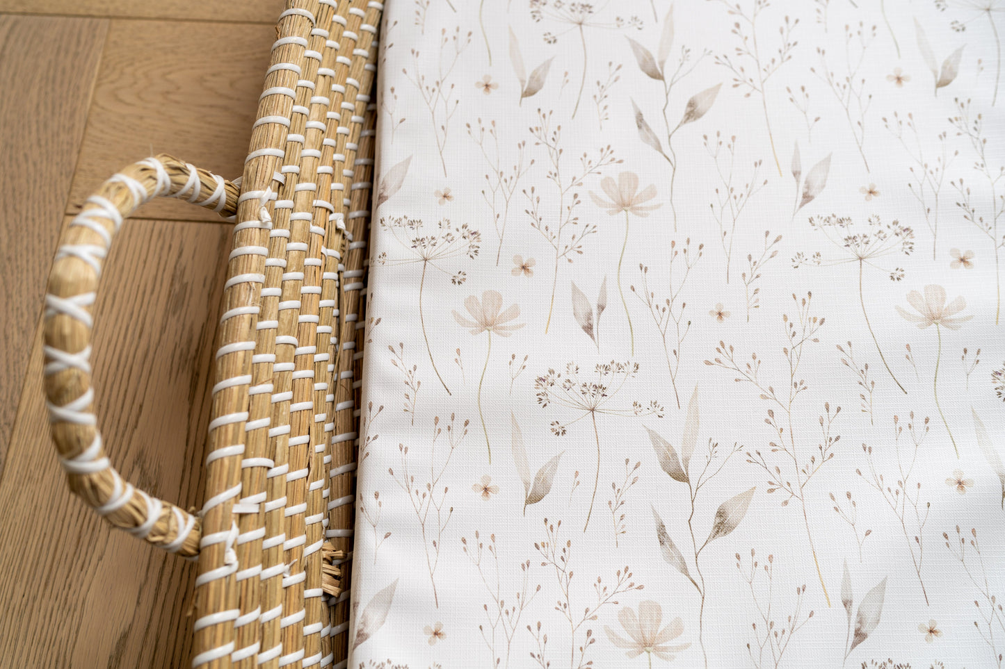 Basket Changing Mat - Natural Wildflowers