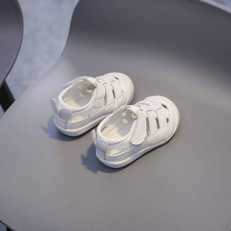 Zachte leren zomerkindersandalen