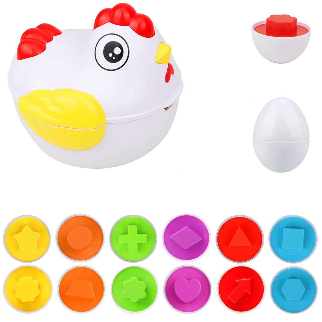 HatchHue – Farben- & Formen Eier Puzzle Spiel | Sortier- & Zuordnungsspielzeug für Kinder ab 4 Jahren