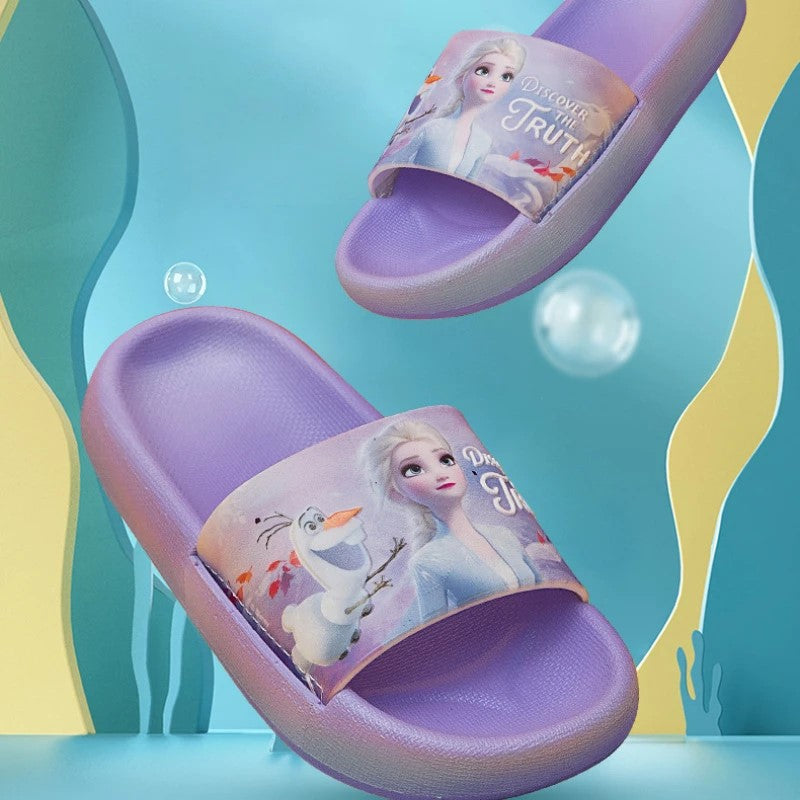 Zomer Elsa en Olaf Cartoon Platte Pantoffels